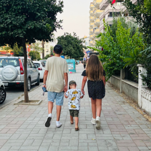 Children walking down the street